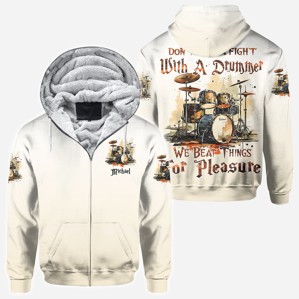 Don't Pick A Fight With A Drummer - Personalized Drummer All Over Shirt