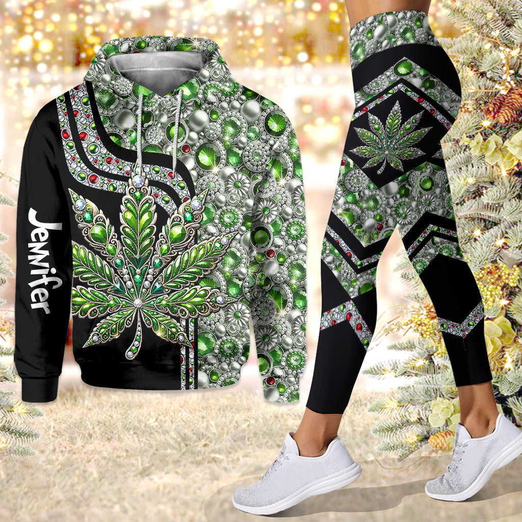 Atemberaubendes Blatt – personalisierter Weed-Hoodie und Leggings