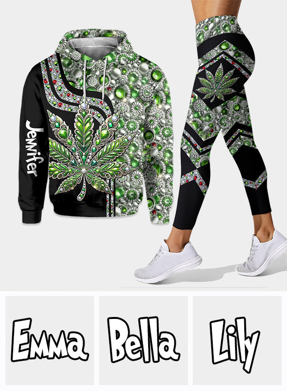 Atemberaubendes Blatt – personalisierter Weed-Hoodie und Leggings