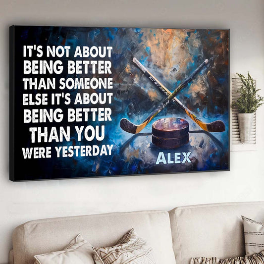 Es geht darum, besser zu werden – personalisierte Hockey-Leinwand und Poster