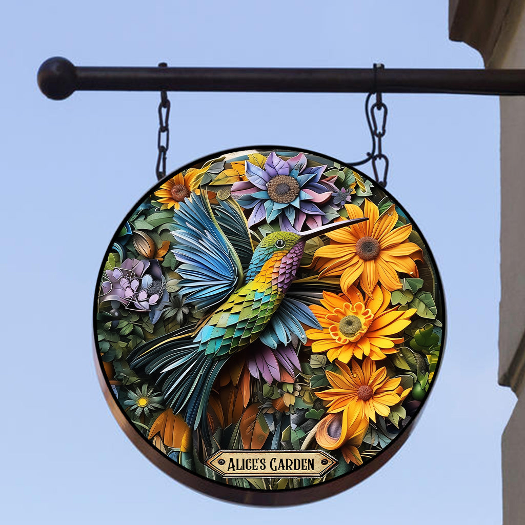 Beautiful Garden - Personalized Gardening Round Metal Sign