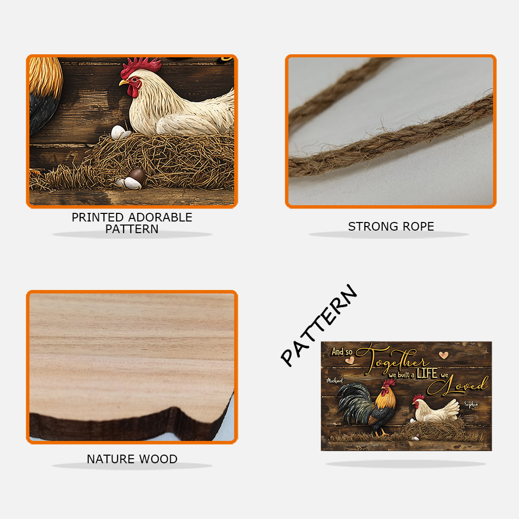 Und so bauten wir uns gemeinsam ein Leben auf, das wir liebten – personalisiertes, individuell geformtes Holzschild „Bauer“.