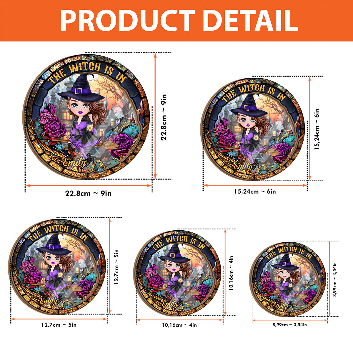 The Witch Is In - Personalized Witch 2 Layered Window Hanging Suncatcher