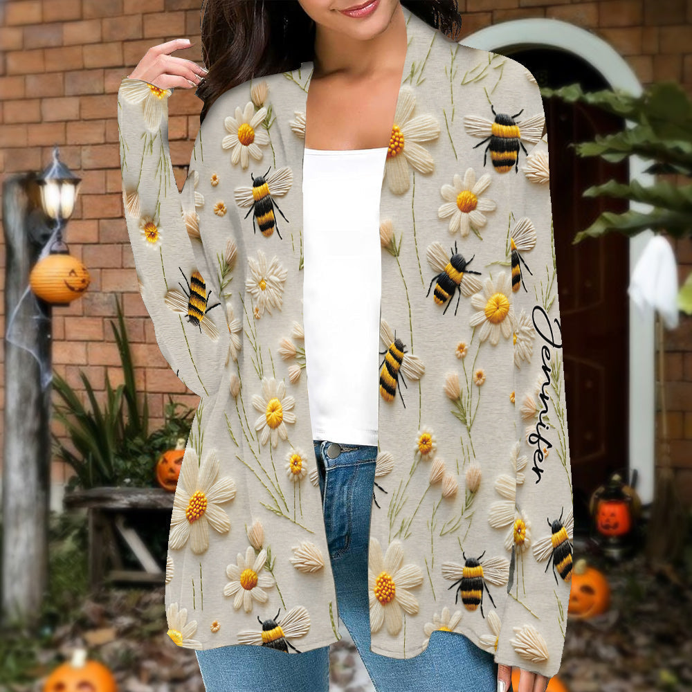 Flower And Bee – Personalisierter Bienen-Cardigan