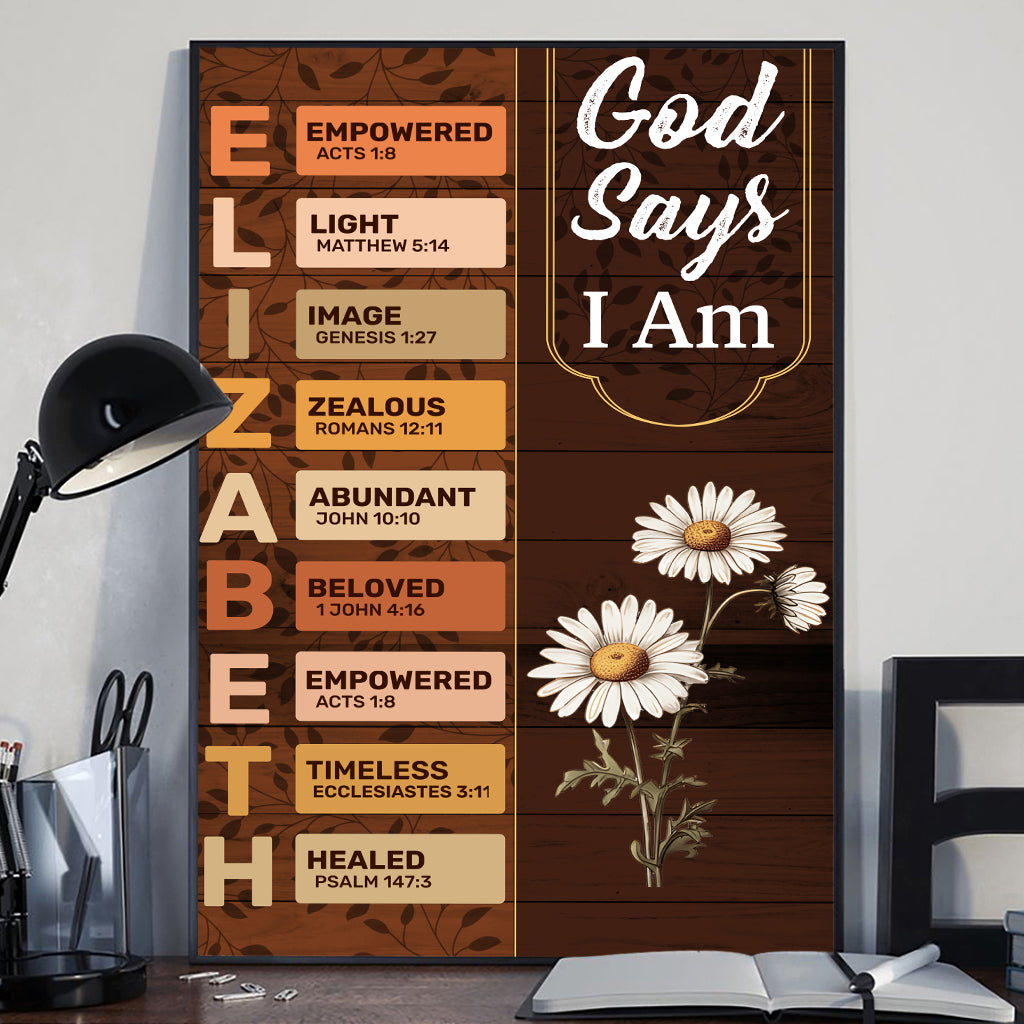 Gott sagt: Ich bin es – Personalisierte christliche Leinwand und Poster