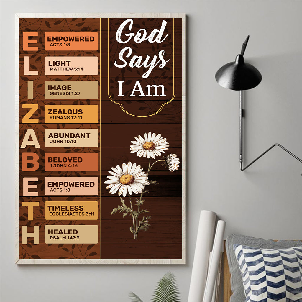 Gott sagt: Ich bin es – Personalisierte christliche Leinwand und Poster