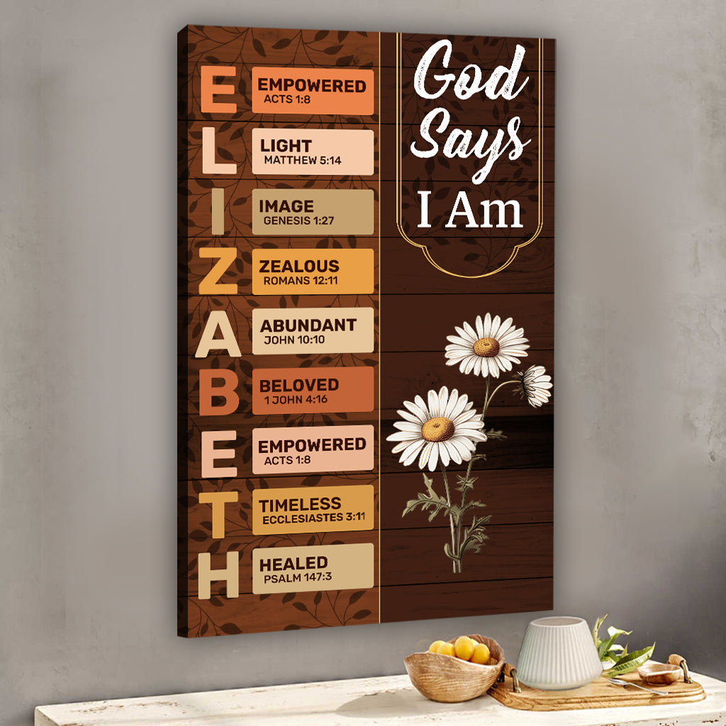Gott sagt: Ich bin es – Personalisierte christliche Leinwand und Poster