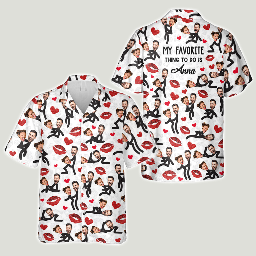 Meine Lieblingsbeschäftigung – personalisiertes Hawaiihemd für Paare