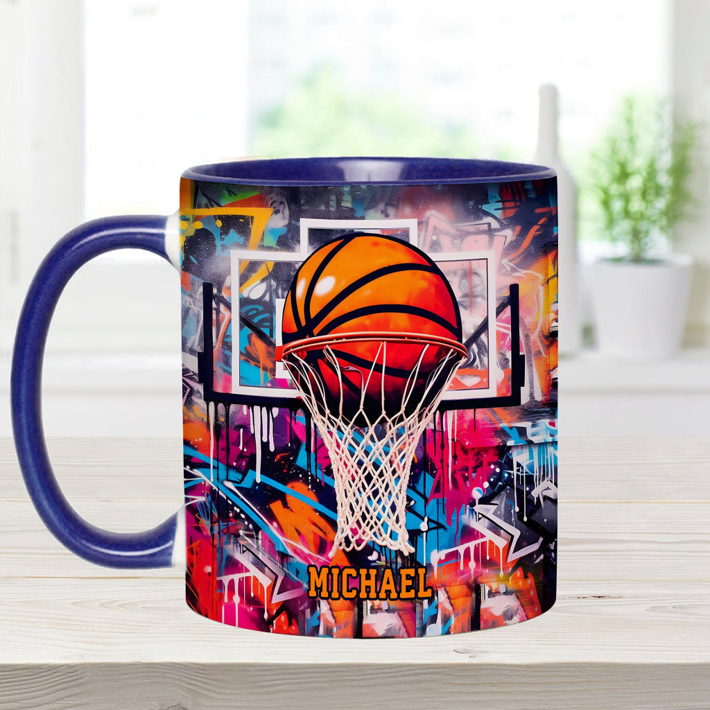 Cool Basketball Design - Personalized Basketball Accent Mug