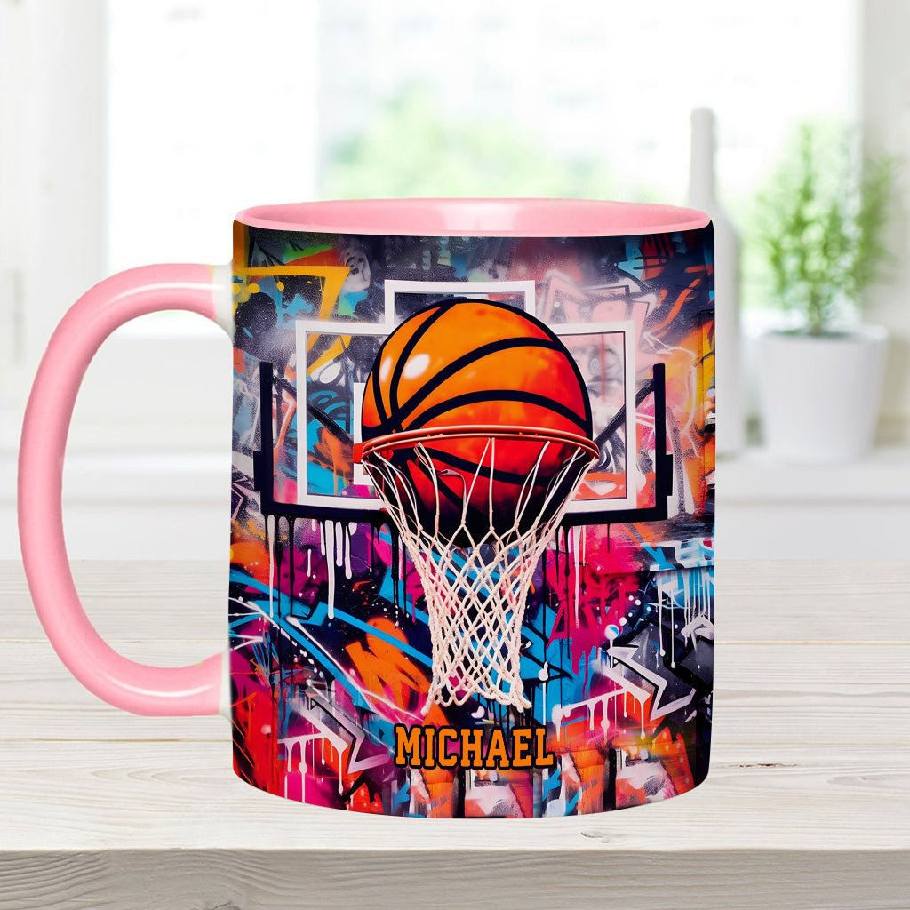 Cool Basketball Design - Personalized Basketball Accent Mug