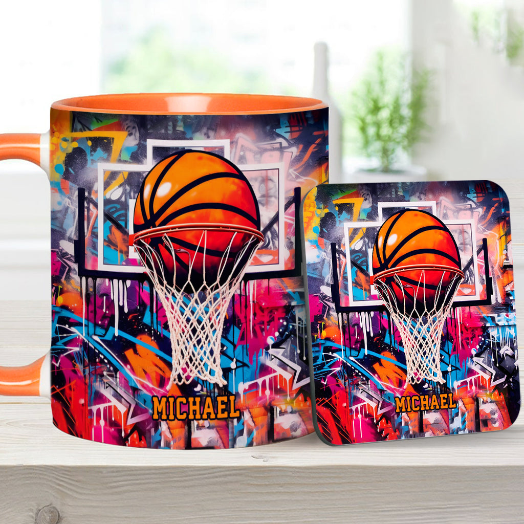 Cool Basketball Design - Personalized Basketball Accent Mug