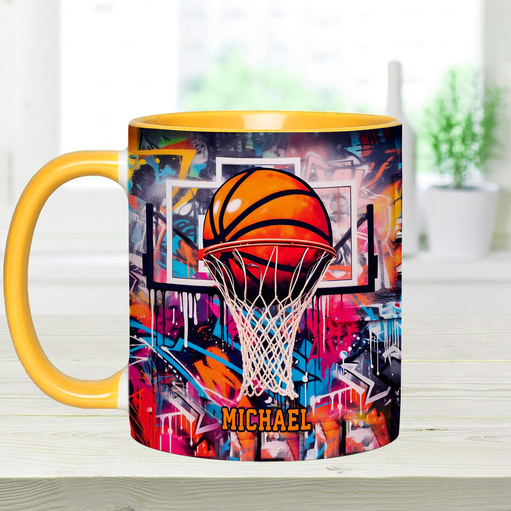 Cool Basketball Design - Personalized Basketball Accent Mug