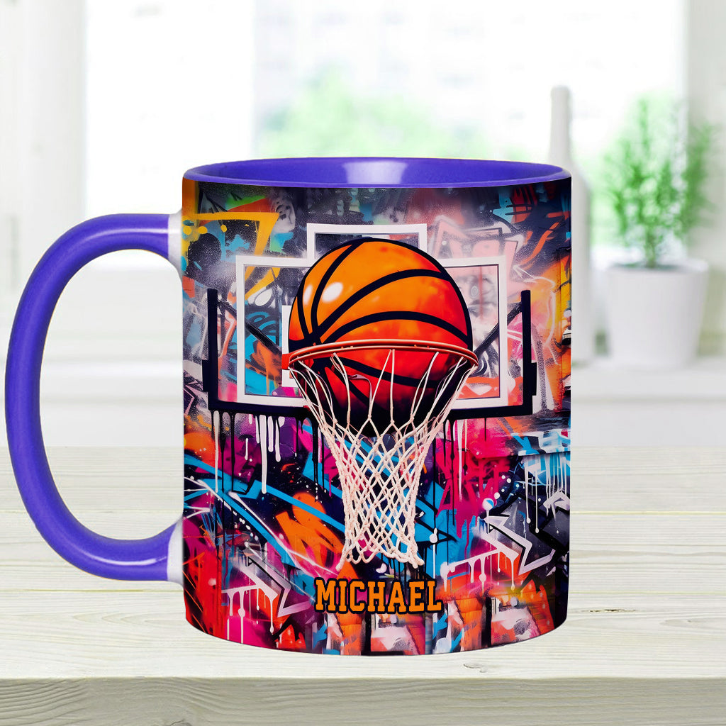 Cool Basketball Design - Personalized Basketball Accent Mug