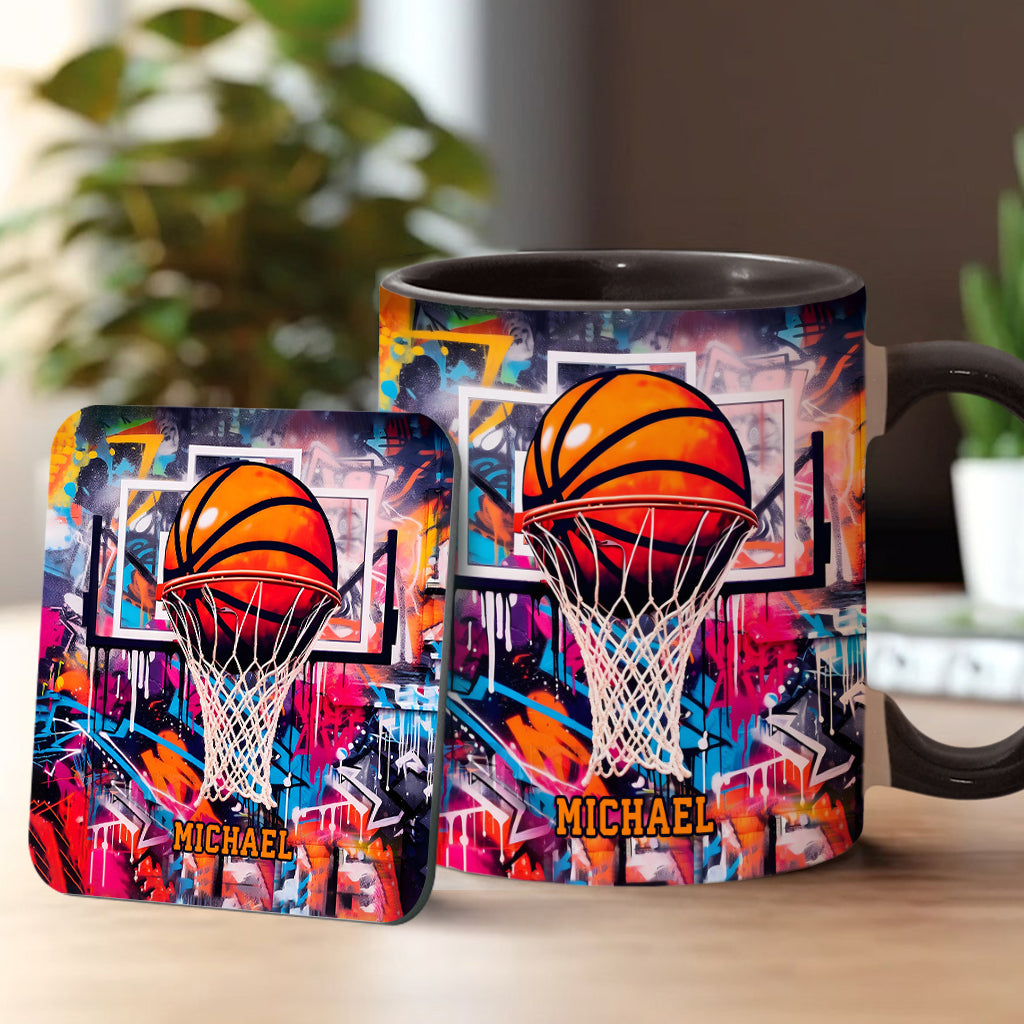 Cool Basketball Design - Personalized Basketball Accent Mug