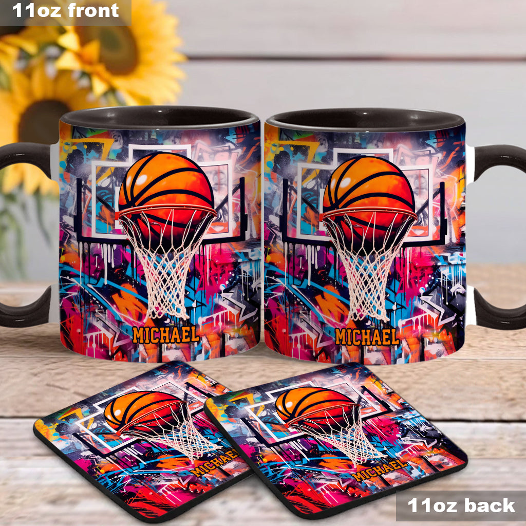 Cool Basketball Design - Personalized Basketball Accent Mug