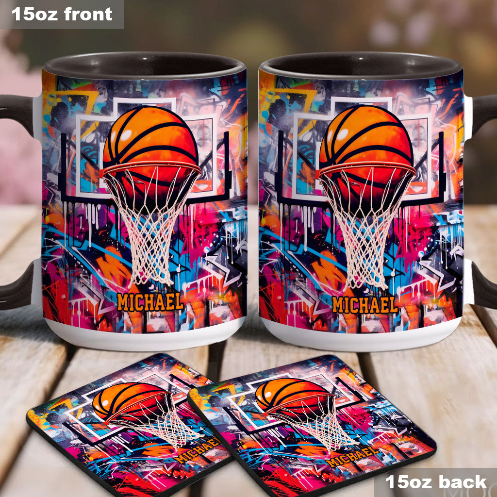 Cool Basketball Design - Personalized Basketball Accent Mug