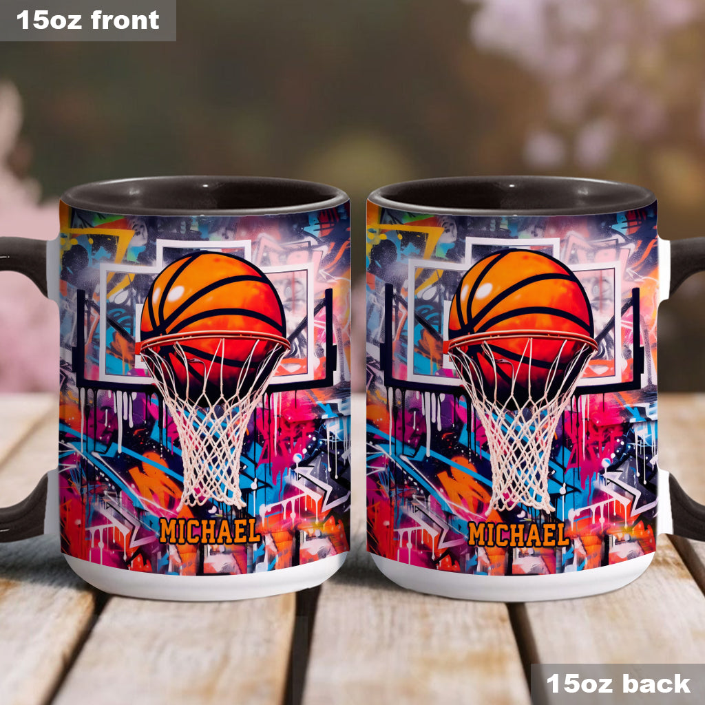 Cool Basketball Design - Personalized Basketball Accent Mug