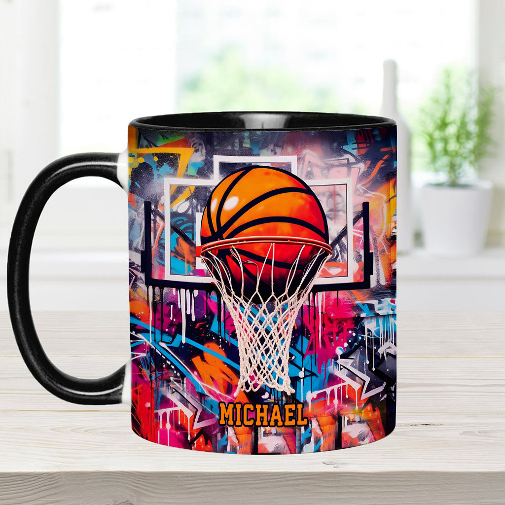Cool Basketball Design - Personalized Basketball Accent Mug