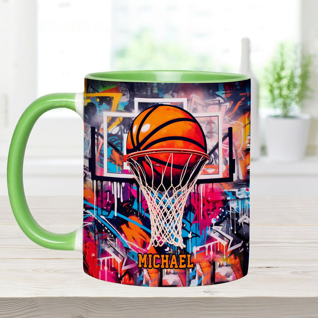 Cool Basketball Design - Personalized Basketball Accent Mug