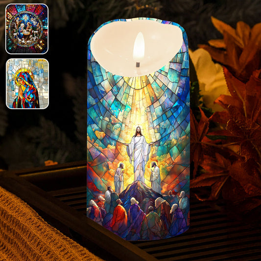 Holy Family - Personalized Christian Flameless Candle