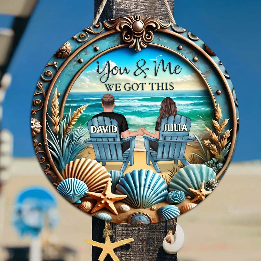 „Du und ich, wir schaffen das“ – personalisiertes Holzschild in individueller Pärchenform