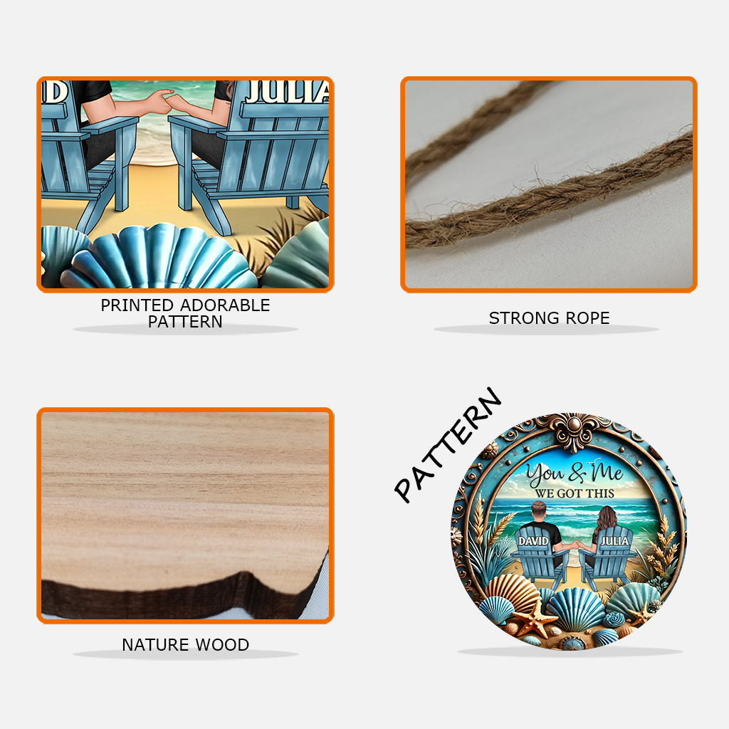 „Du und ich, wir schaffen das“ – personalisiertes Holzschild in individueller Pärchenform