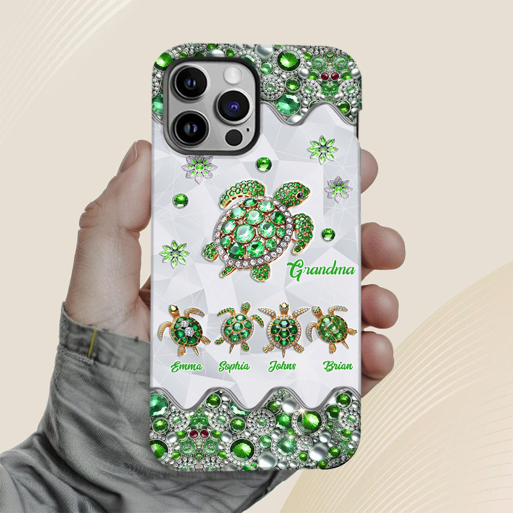 Grandma Of Little Turtles - Personalized Grandma Full Print Phone Case