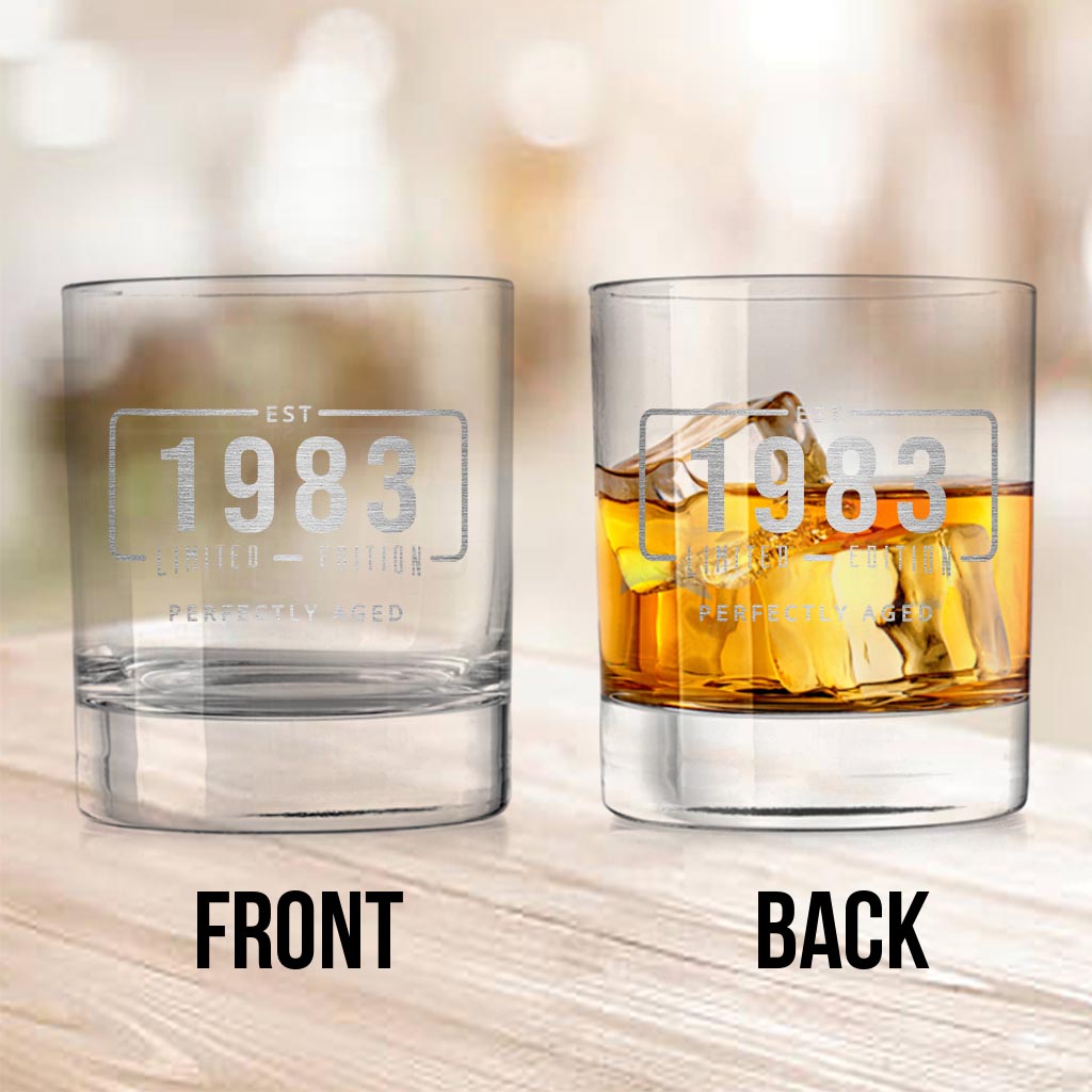 Perfekt gereiftes, personalisiertes Geburtstags-Whiskyglas