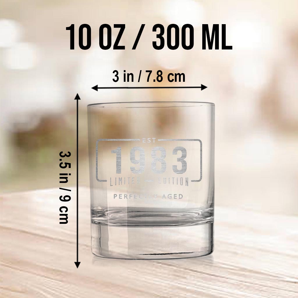 Perfekt gereiftes, personalisiertes Geburtstags-Whiskyglas