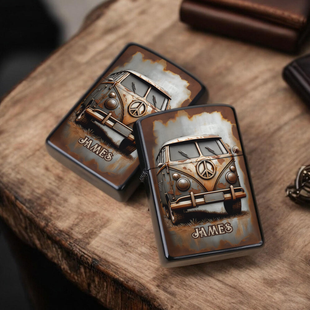 Vintage Caravan - Personalized Hippie Lighter