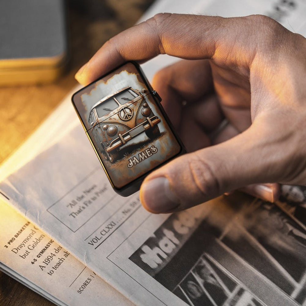 Vintage Caravan - Personalized Hippie Lighter