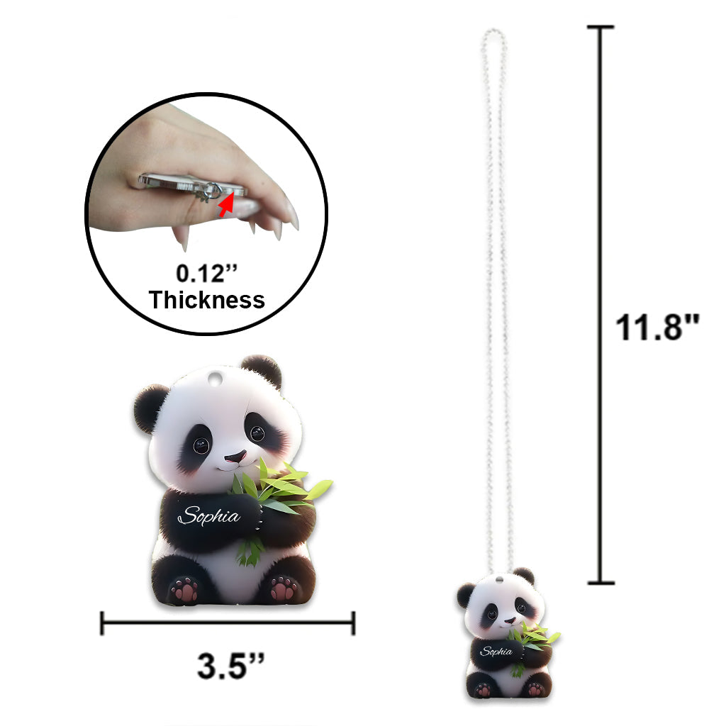 Love Panda - Personalized Panda Lover Car Ornament