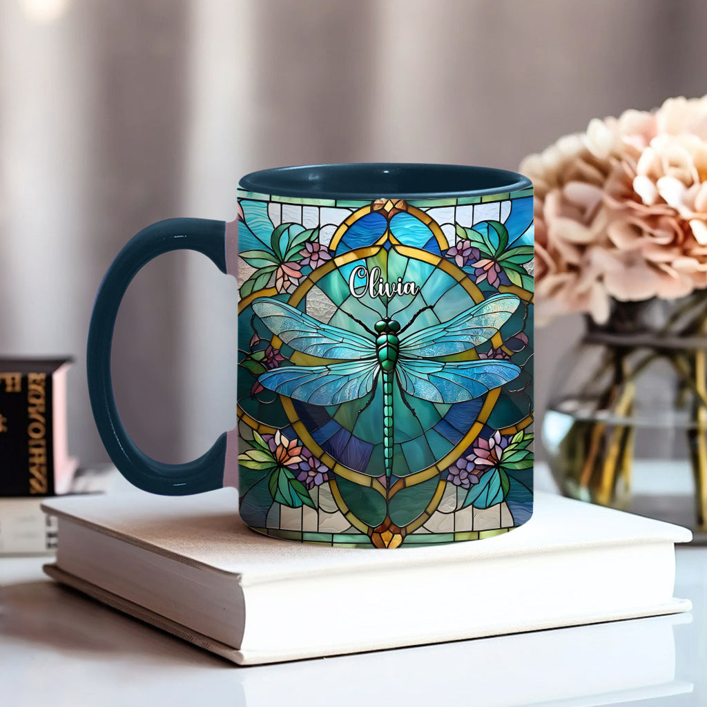 Beautiful Dragon Fly - Personalized Dragonfly Accent Mug