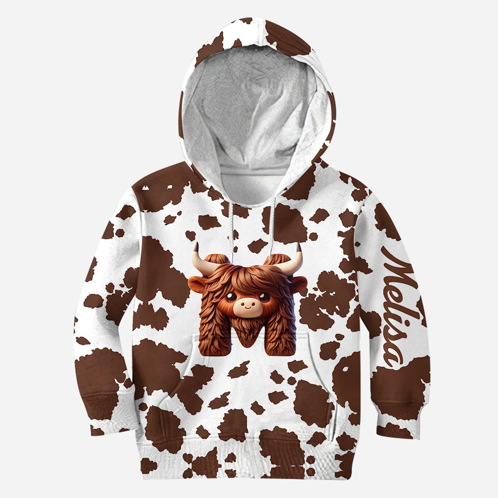 Vintage Cow - Personalized Highland Cow Hoodie and Leggings