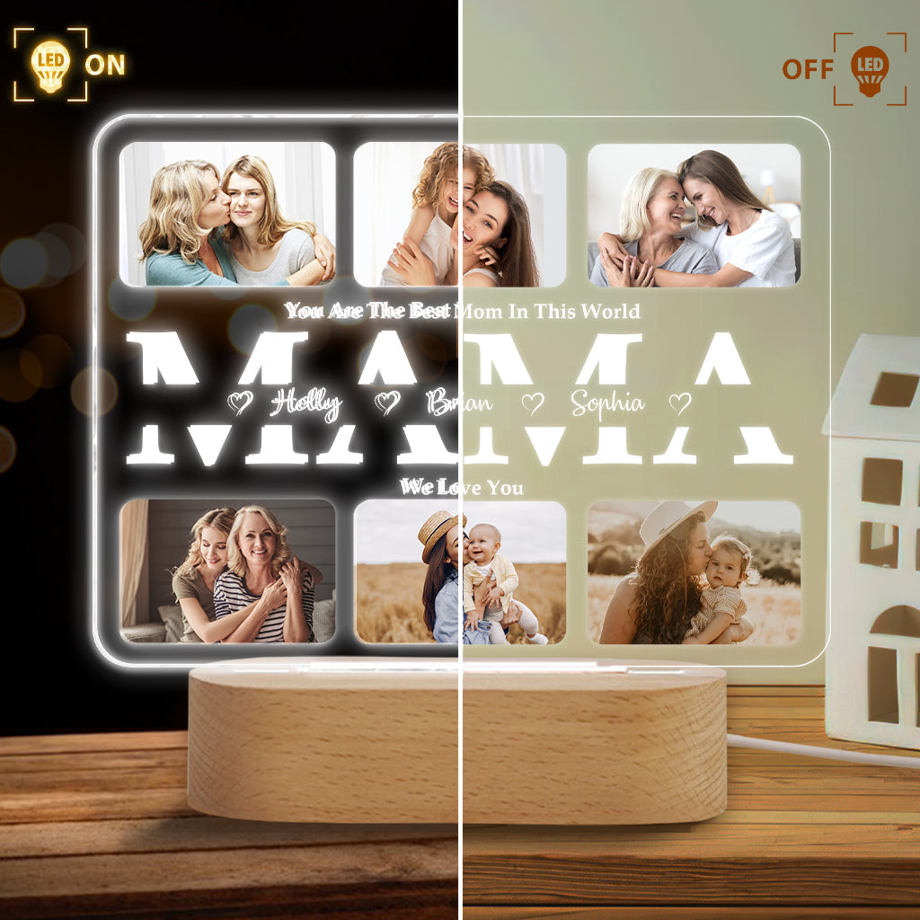 Wir lieben dich – Personalisierte, mutterförmige Plakettenleuchte