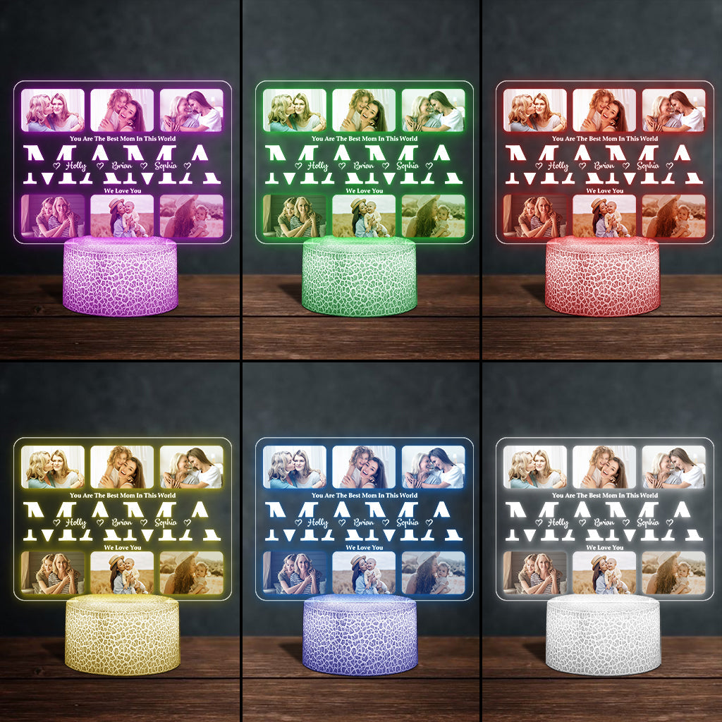 Wir lieben dich – Personalisierte, mutterförmige Plakettenleuchte