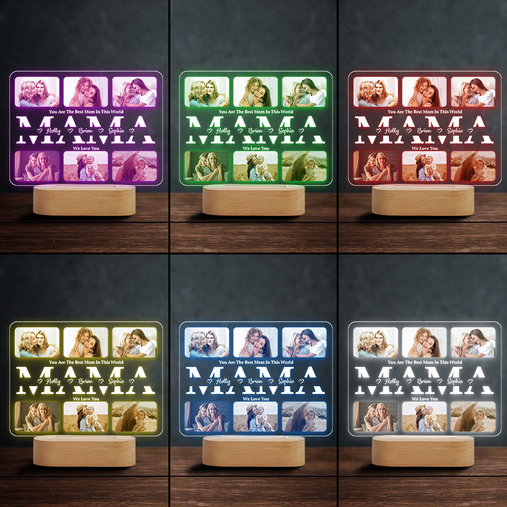 Wir lieben dich – Personalisierte, mutterförmige Plakettenleuchte