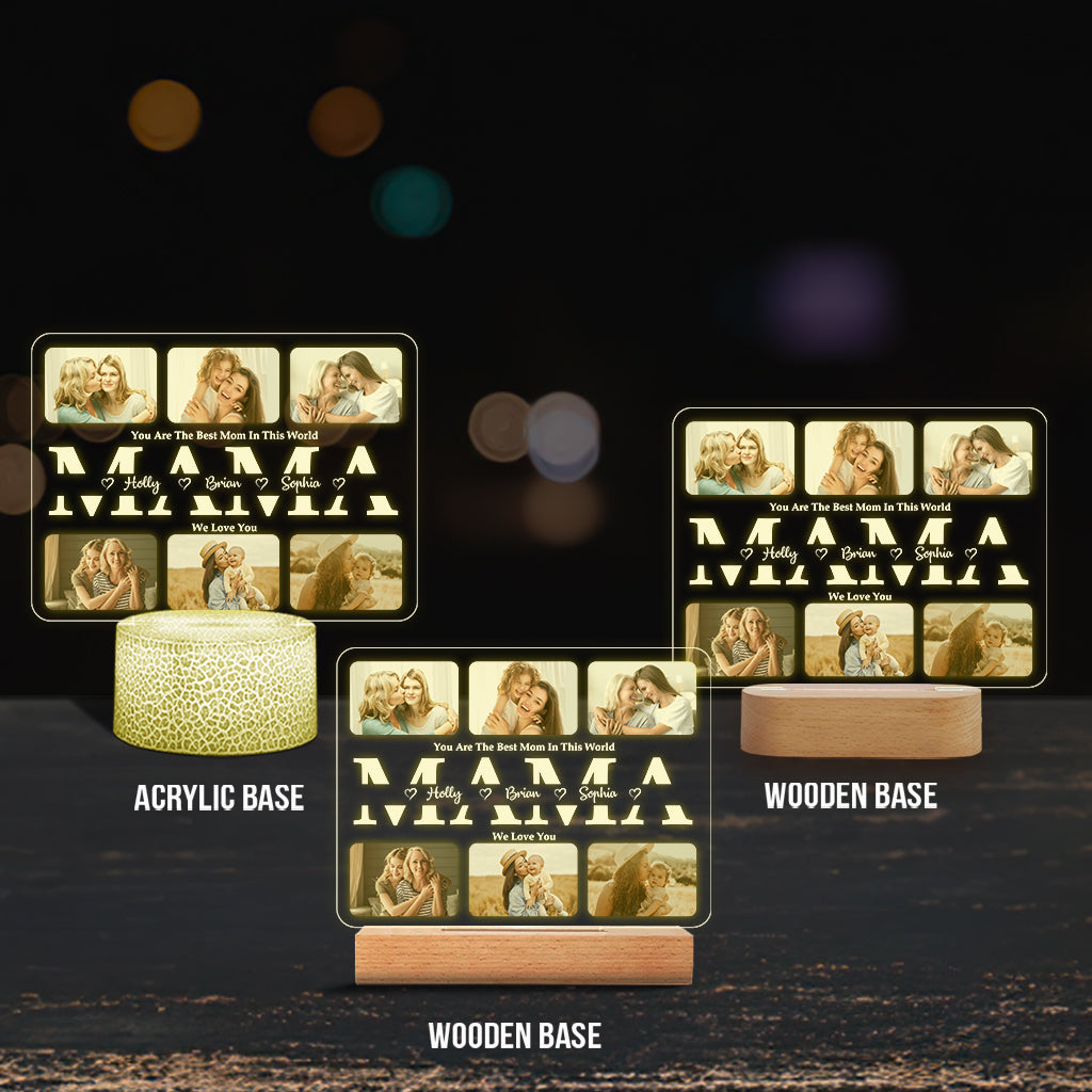 Wir lieben dich – Personalisierte, mutterförmige Plakettenleuchte