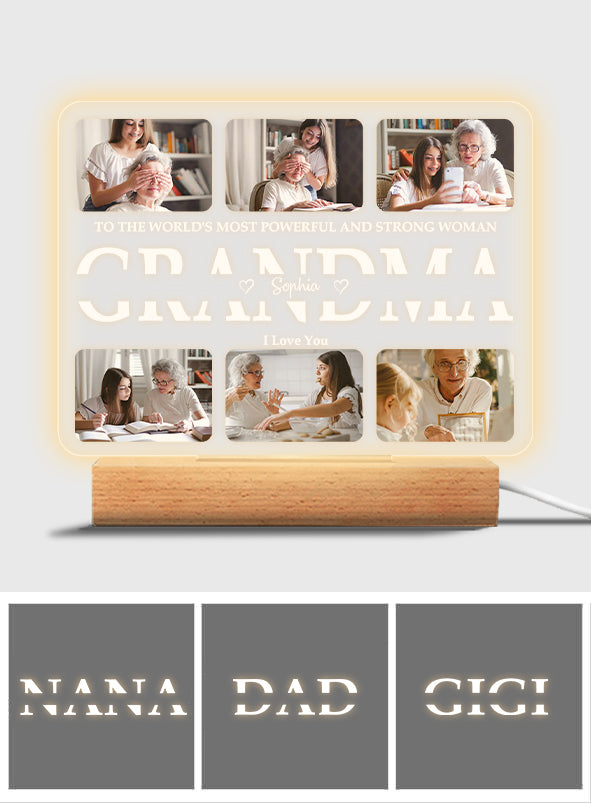 Wir lieben dich – Personalisierte, mutterförmige Plakettenleuchte