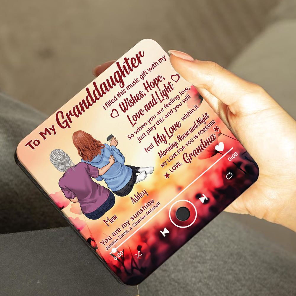 Für meine Enkelin – Personalisierter Kühlschrankmagnet mit Musikmotiv zum Schulabschluss