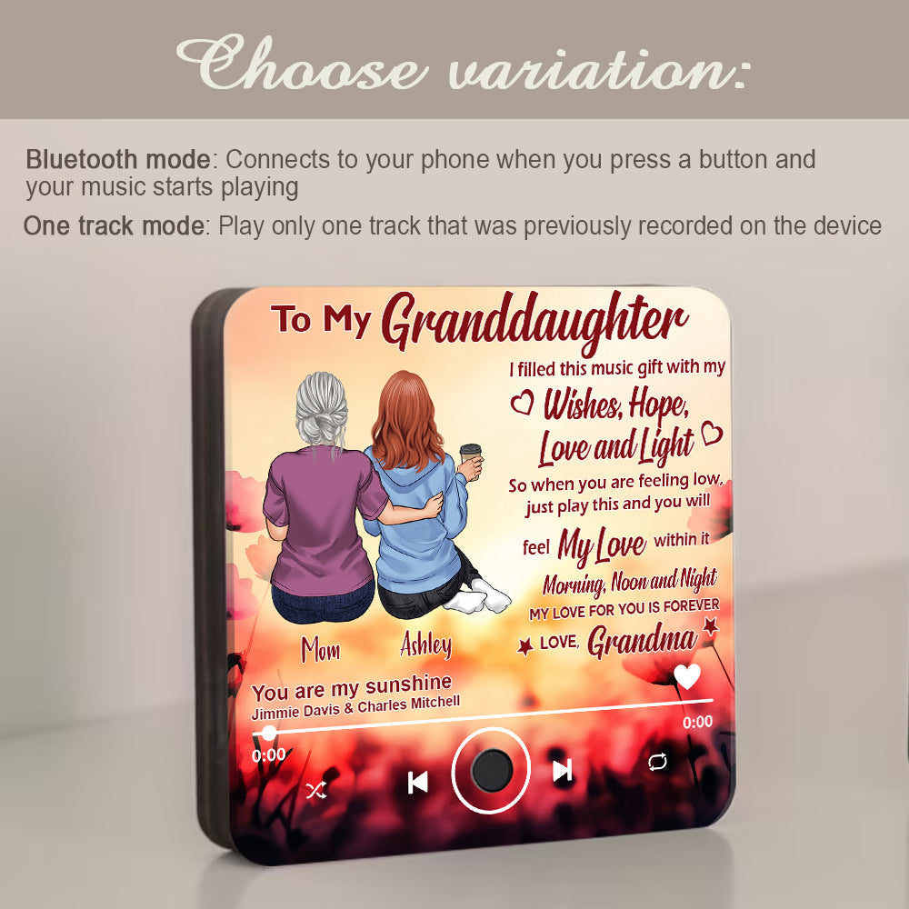 Für meine Enkelin – Personalisierter Kühlschrankmagnet mit Musikmotiv zum Schulabschluss