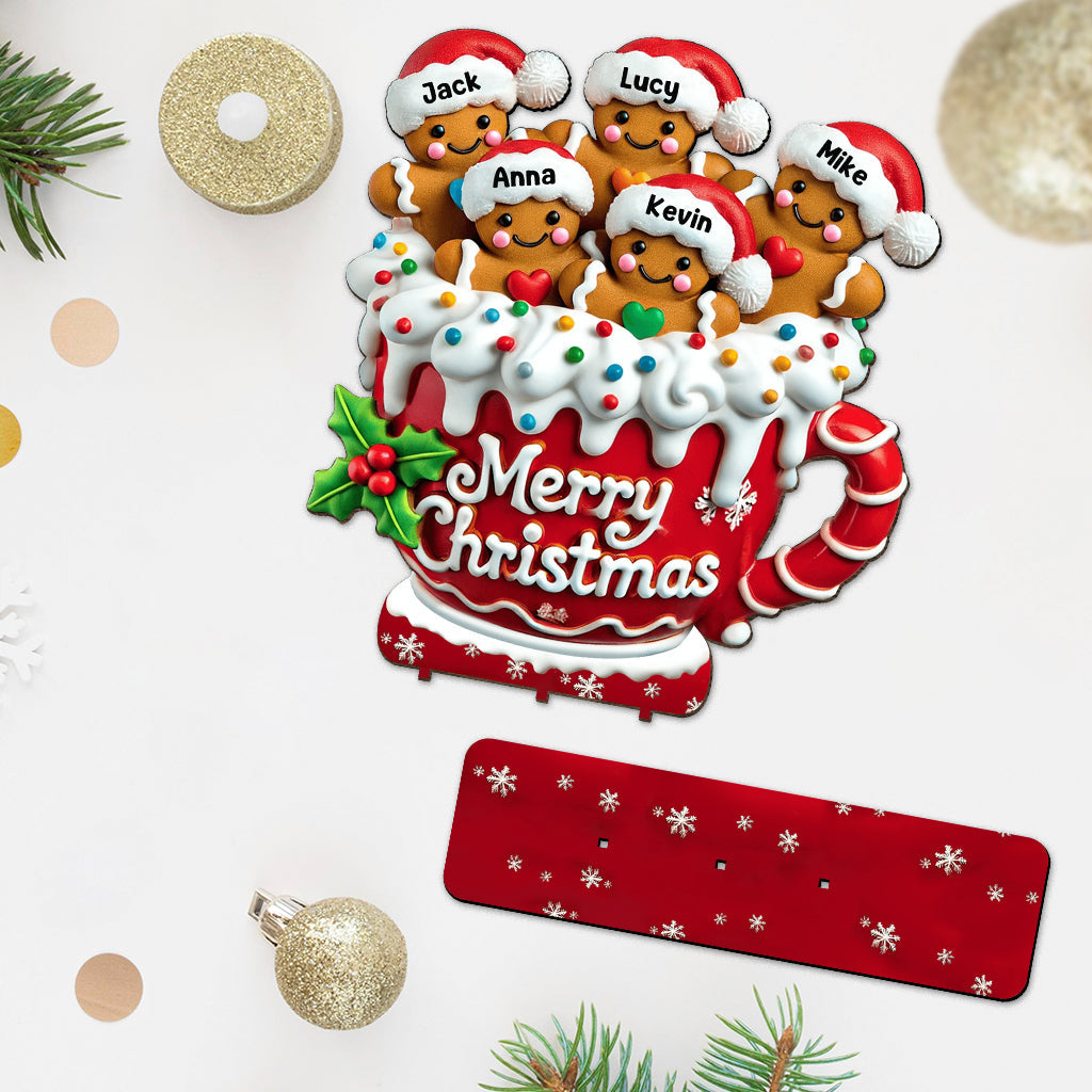 Frohe Weihnachten – Personalisiertes Familien-1-stöckiges großes freistehendes