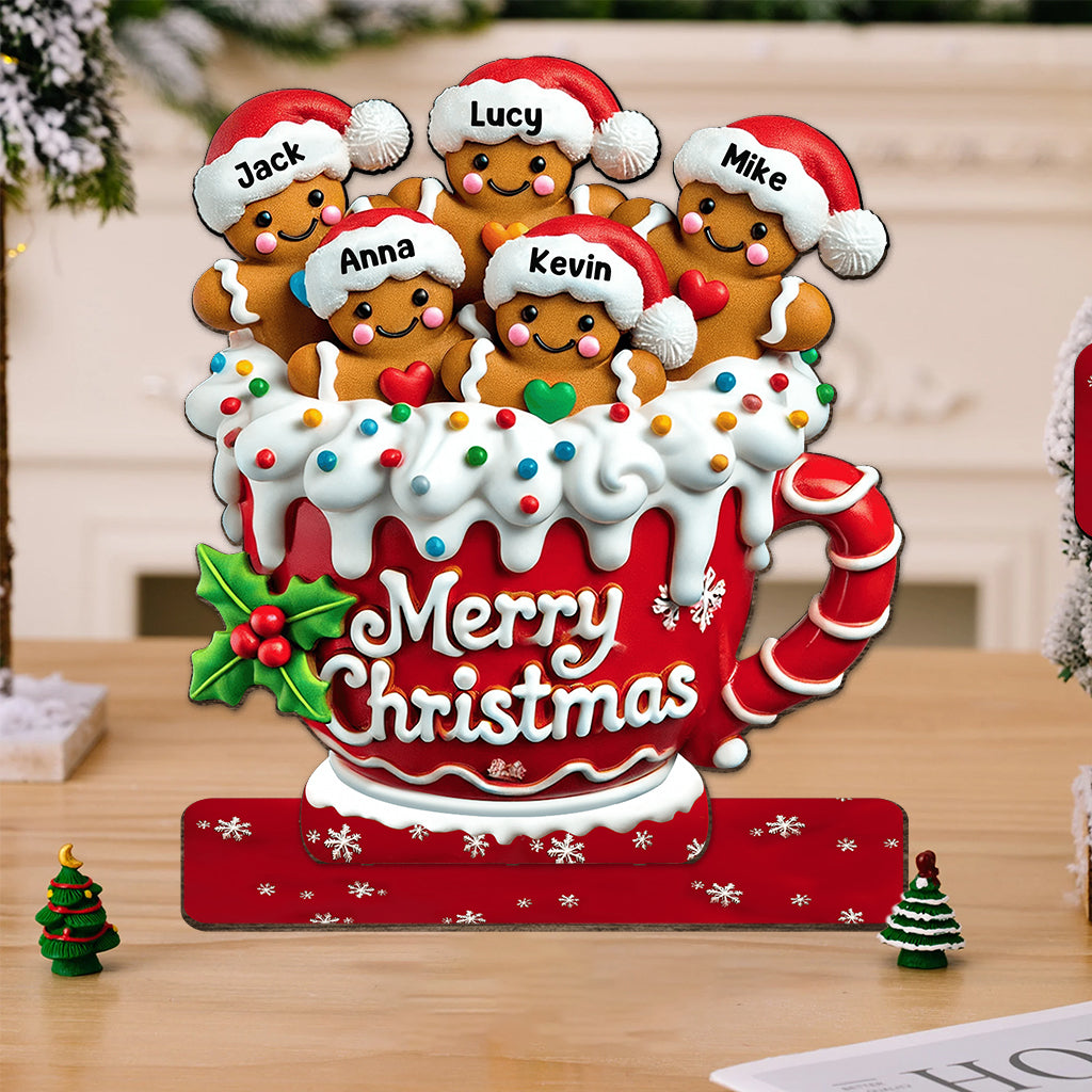 Frohe Weihnachten – Personalisiertes Familien-1-stöckiges großes freistehendes