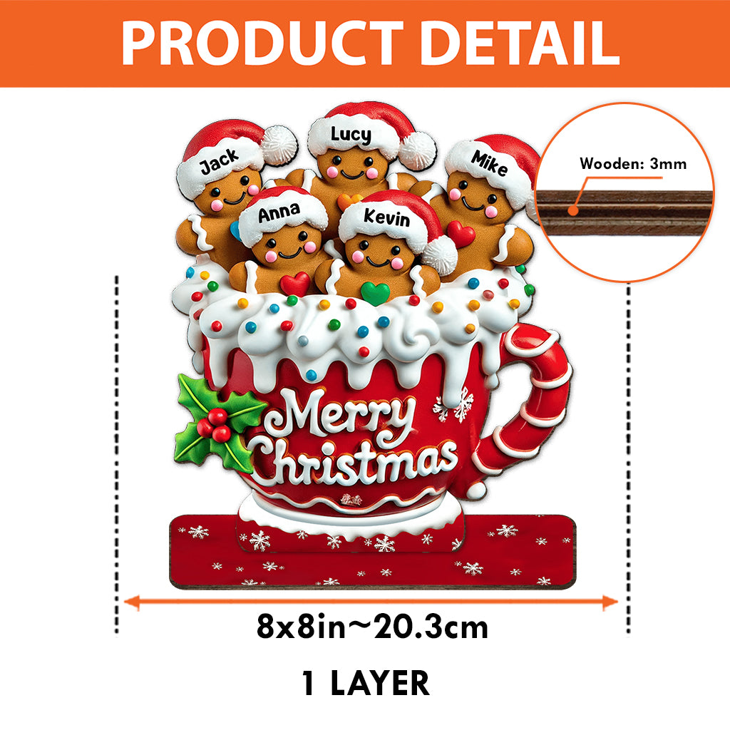 Frohe Weihnachten – Personalisiertes Familien-1-stöckiges großes freistehendes