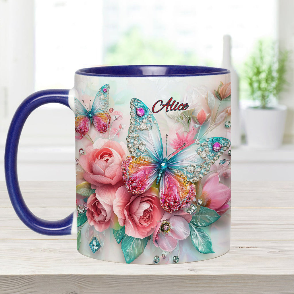 Schmetterlinge lieben – Personalisierte Tasse mit Schmetterlingsmotiv