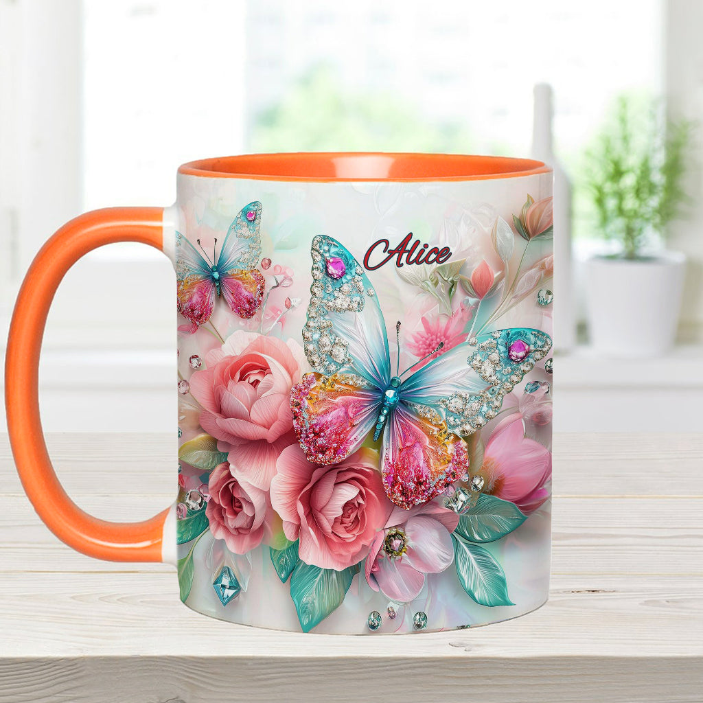 Schmetterlinge lieben – Personalisierte Tasse mit Schmetterlingsmotiv