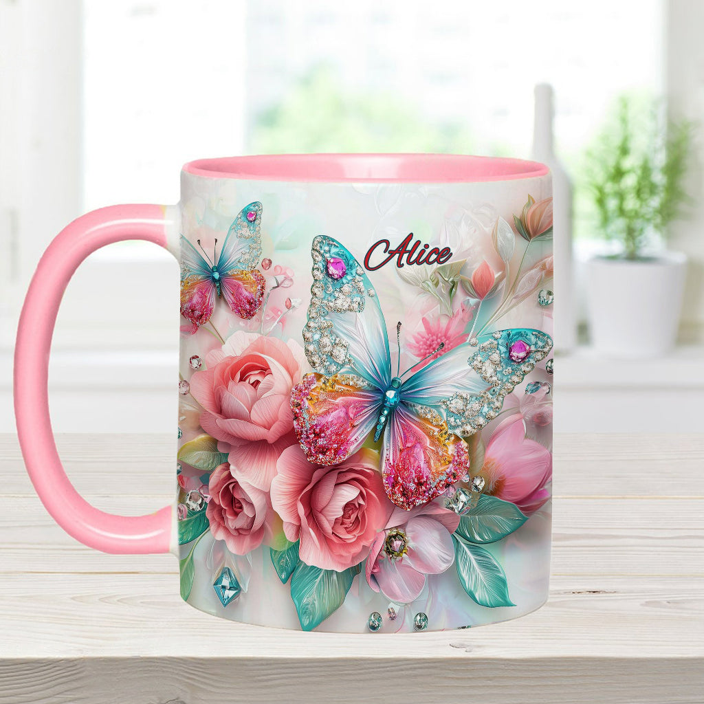 Schmetterlinge lieben – Personalisierte Tasse mit Schmetterlingsmotiv