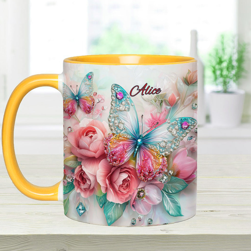 Schmetterlinge lieben – Personalisierte Tasse mit Schmetterlingsmotiv