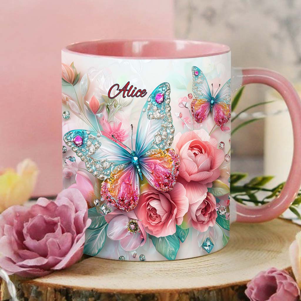 Schmetterlinge lieben – Personalisierte Tasse mit Schmetterlingsmotiv