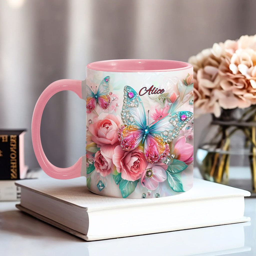 Schmetterlinge lieben – Personalisierte Tasse mit Schmetterlingsmotiv